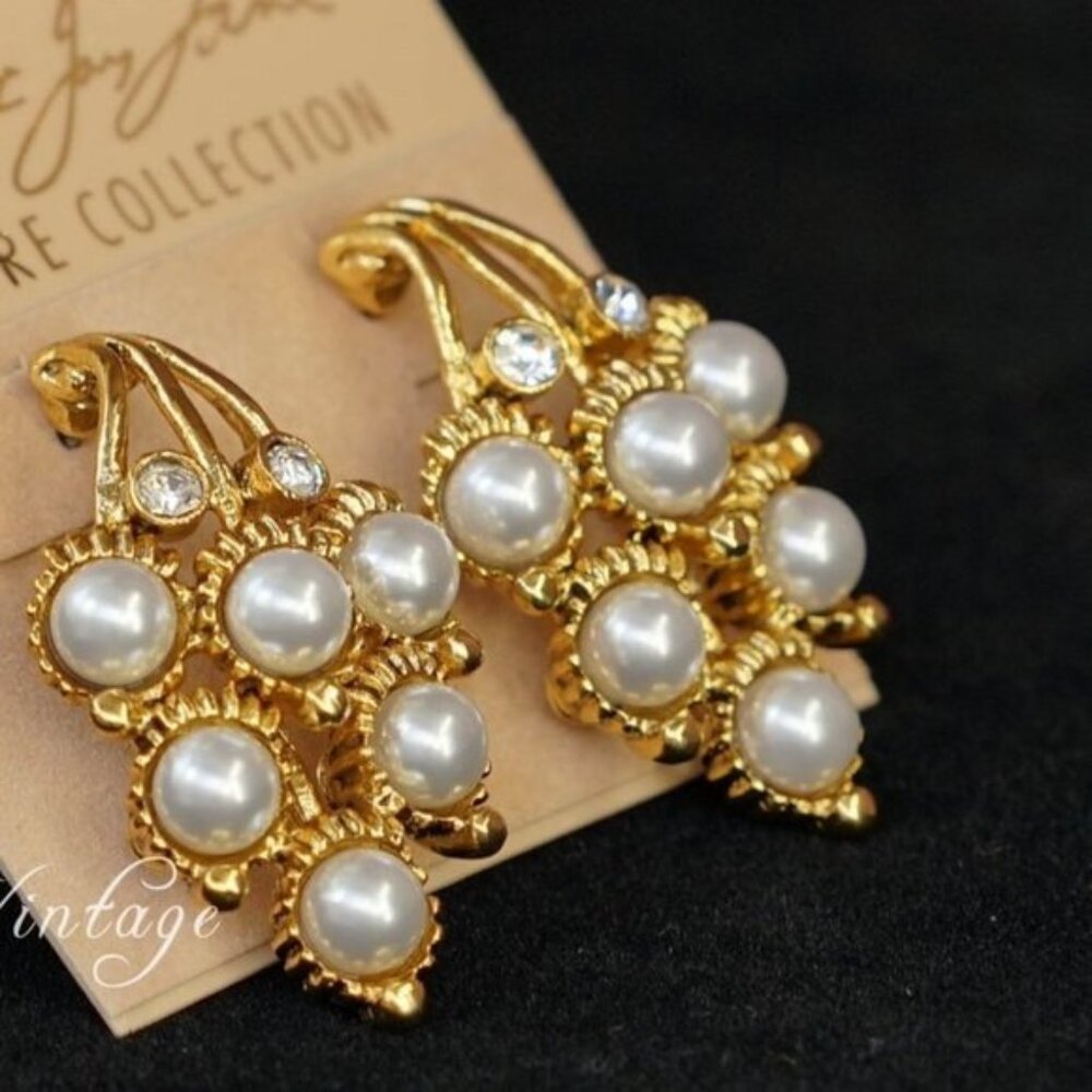 KENNETH JAY LANE Gold-tone, crystal and faux pearl earrings